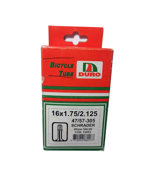 Camara Duro  Bicycle Tube 16x1.75/2.125  Valvula Schrader  12053