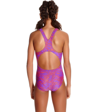 Traje de Baño Speedo Girls Boom Allover Splashback  Purple