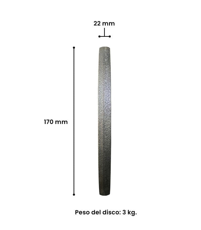 Disco Preolimpico Barbell Fierro Macizo 3 Kg
