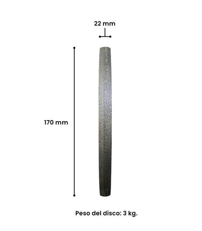 Disco Preolimpico Barbell Fierro Macizo 3 Kg