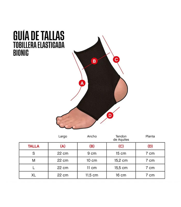 Tobillera Elasticada Bionic Negro