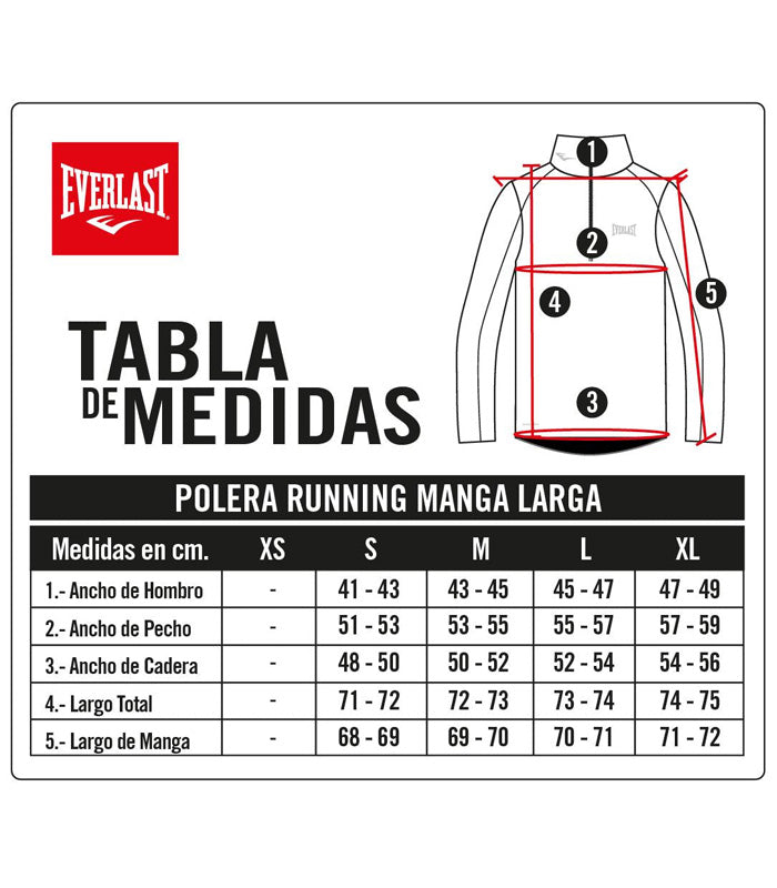Polera Everlast  Qtr Zip Cardio Box Acero  EHW2372