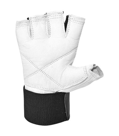 Guante Fitness Torpedo  Palma Cuero y Muñeca  Negro|Blanco