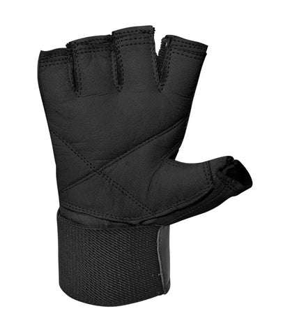 Guante Fitness Torpedo  Palma Cuero y Muñeca  Negro|Negro