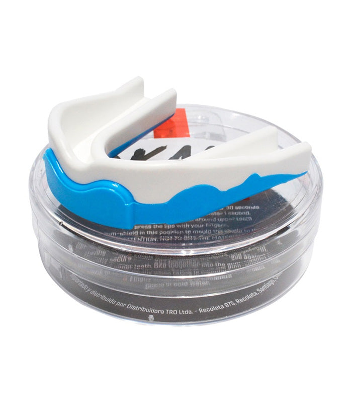 Protector Bucal Okami Simple Bicolor Adulto Blanco|Azul