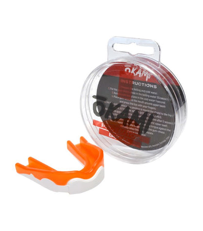 Protector Bucal Okami Simple Bicolor Adulto Naranjo|Blanco
