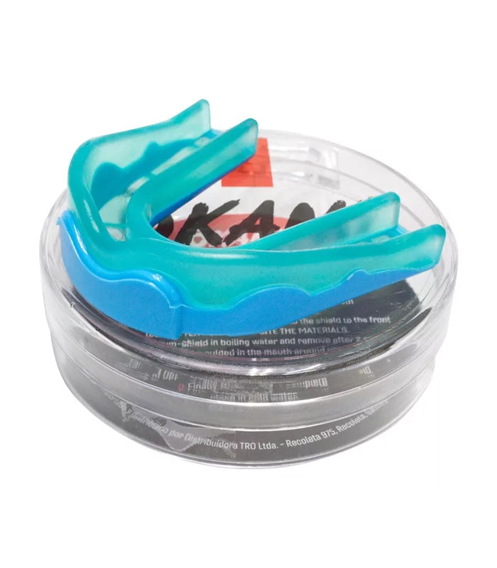 Protector Bucal Okami Simple Bicolor Adulto Verde|Azul