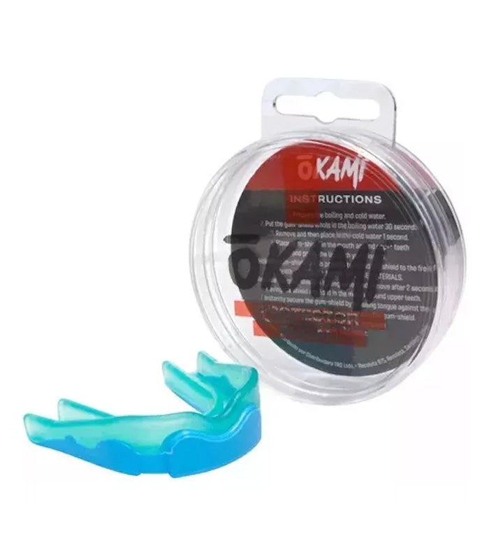 Protector Bucal Okami Simple Bicolor Adulto Verde|Azul