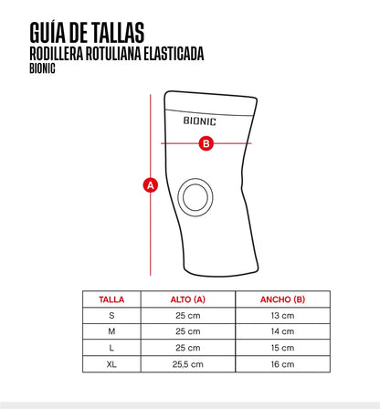 Rodillera Elasticada Bionic Rotuliana Blanco