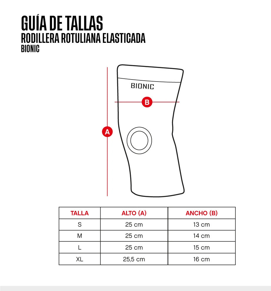 Rodillera Elasticada Bionic Rotuliana Negro