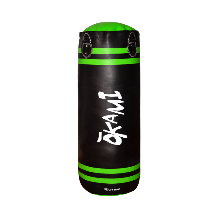 Saco de Box  Okami  Ecocuero Negro/Verde  100 cm