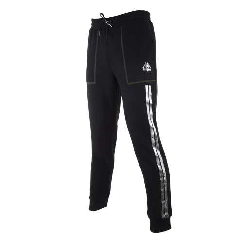 PANTALON KAPPA NEGRO FRANJA GRIS KPMBUV2273NE